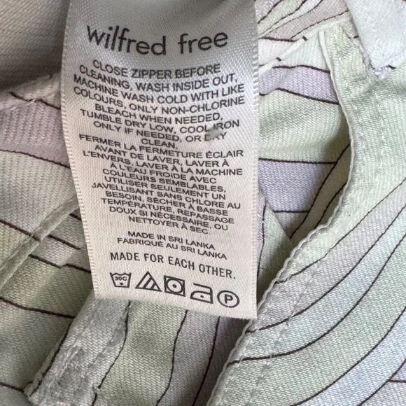 Wilfred Free Vera Pants Size 0 Green Gray Swirl Printed Cotton Stretch Twill - Picture 8 of 14